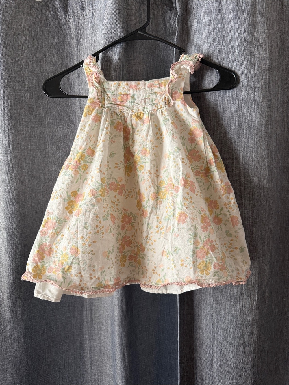 cupcakes & cashmere Cream Floral Sundress with Pink and Yellow Accents
